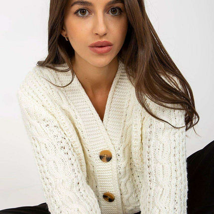 Elegant Heart Neckline Button Up Sweater Parisian Style - Très Elite