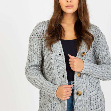 Elegant Heart Neckline Button Up Sweater Parisian Style - Très Elite