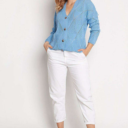 Elegant Heart Neckline Buttoned Cardigan - Très Elite