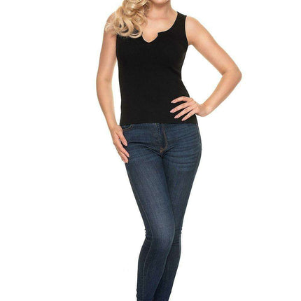 Elegant Heart-Shaped Neckline Ribbed Cotton Top - A Must-Have for Every Fashionista - Très Elite