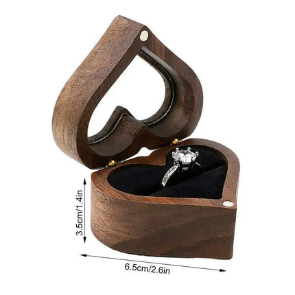 Elegant Heart-Shaped Walnut Jewelry Box - The Perfect Love Token for Special Moments- Très Elite- Très Elite