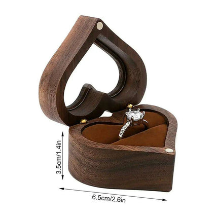 Elegant Heart-Shaped Walnut Jewelry Box - The Perfect Love Token for Special Moments- Très Elite- Très Elite