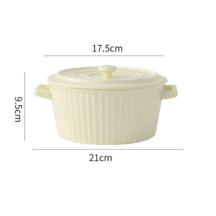 Elegant Heat-Insulating Ceramic Soup Bowl with Lid - Ideal for Ramen and Hearty Dishes - Très Elite