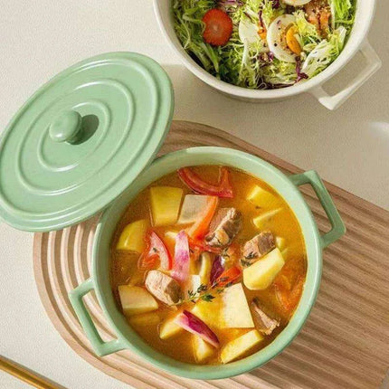 Elegant Heat-Insulating Ceramic Soup Bowl with Lid - Ideal for Ramen and Hearty Dishes - Très Elite