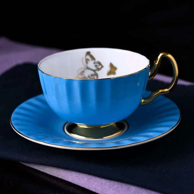 Elegant Heritage: Exquisite Bone China Tea and Coffee Set with 24K Gold Accents