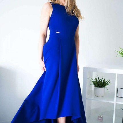 Elegant High-Low Hem Zipper-Back Evening Gown - Très Elite
