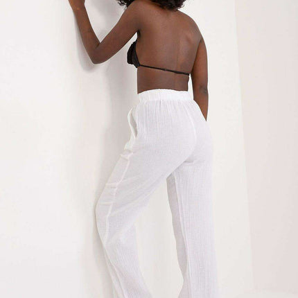 Elegant High-Waisted Muslin Cotton Trousers for Women - Très Elite