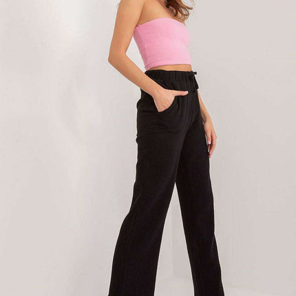 Elegant High-Waisted Muslin Cotton Trousers for Women - Très Elite