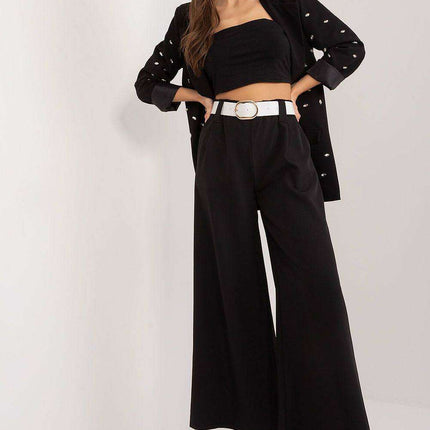Elegant High-Waisted Palazzo Trousers for Women Office Wear