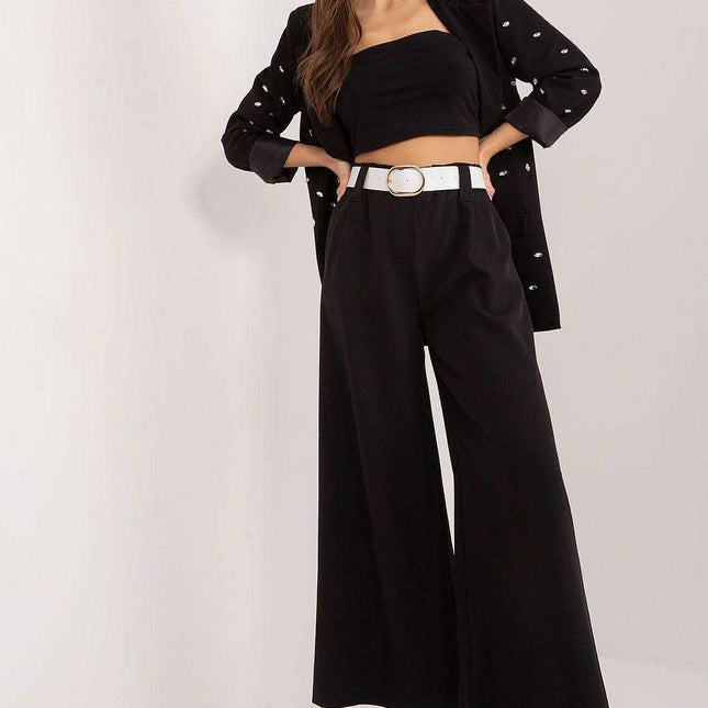 Elegant High-Waisted Palazzo Trousers for Women Office Wear