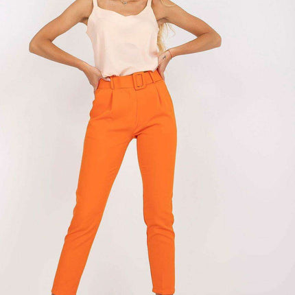 Elegant High Waisted Pants With Chic Belt And Pockets - Très Elite