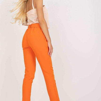 Elegant High Waisted Pants With Chic Belt And Pockets - Très Elite