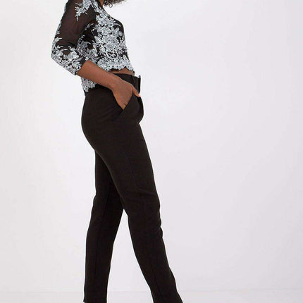 Elegant High Waisted Pants With Chic Belt And Pockets - Très Elite