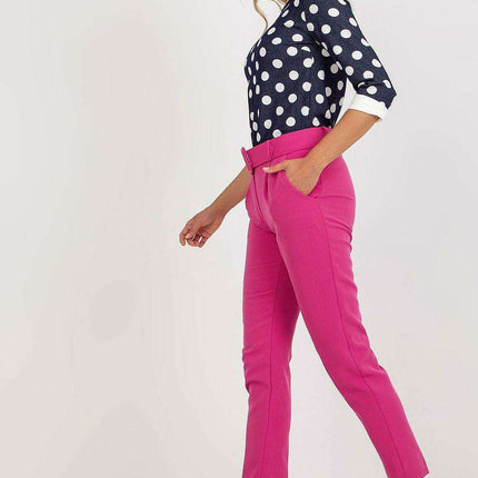 Elegant High Waisted Pants With Chic Belt And Pockets - Très Elite