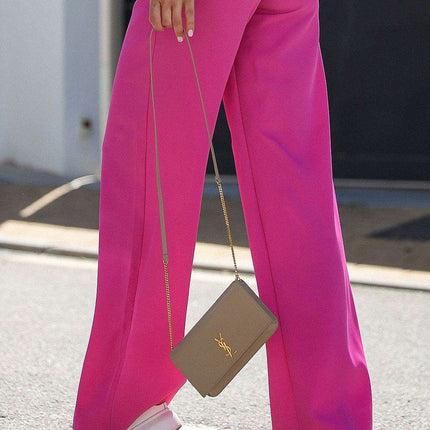Elegant High Waisted Straight Leg Trousers Bahari Collection - Très Elite