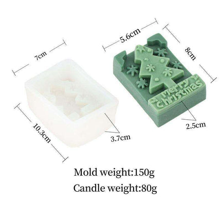 Elegant Holiday Candle Making Set: Santa Bell & Christmas Tree Molds - Très Elite