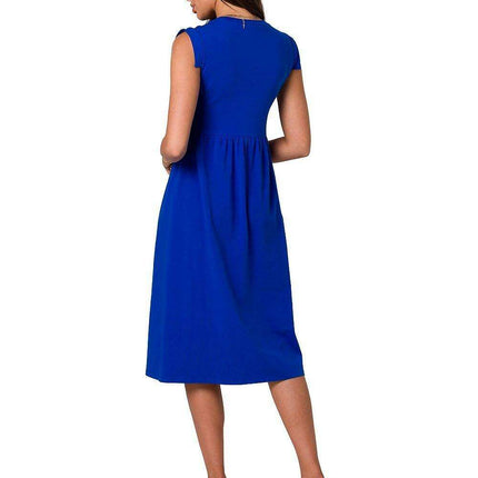 Elegant Holiday Midi Dress with Elevated Waistline - Très Elite