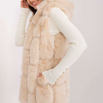 Elegant Hooded Faux Fur Vest for Stylish Warmth - Très Elite