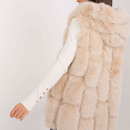 Elegant Hooded Faux Fur Vest for Stylish Warmth - Très Elite