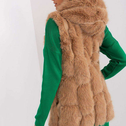 Elegant Hooded Faux Fur Vest for Stylish Warmth - Très Elite