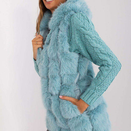 Elegant Hooded Faux Fur Vest for Stylish Warmth - Très Elite