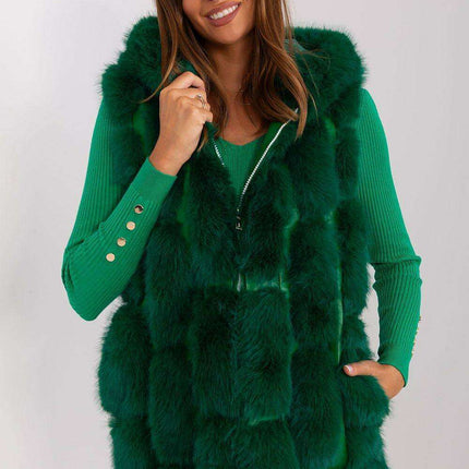 Elegant Hooded Faux Fur Vest for Stylish Warmth