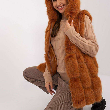 Elegant Hooded Faux Fur Vest for Stylish Warmth - Très Elite