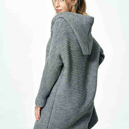 Elegant Hooded Knitted Cardigan for Ultimate Comfort - Très Elite