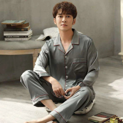 Elegant Ice Silk Pajama Set for Couples - Luxurious Sleepwear for Him and Her - Très Elite