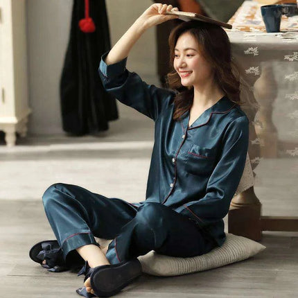 Elegant Ice Silk Pajama Set for Couples - Luxurious Sleepwear for Him and Her - Très Elite