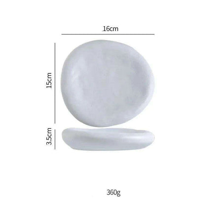 Elegant Irregular Japanese Ceramic Plate Set - Redefine Your Dining Experience - Très Elite