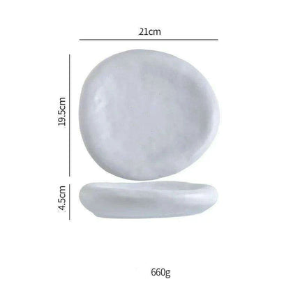 Elegant Irregular Japanese Ceramic Plate Set - Redefine Your Dining Experience - Très Elite