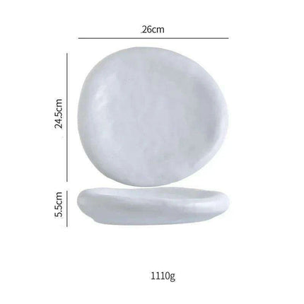 Elegant Irregular Japanese Ceramic Plate Set - Redefine Your Dining Experience - Très Elite