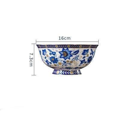 Elegant Italian Blue and White Floral Fine China Dining Set - Très Elite