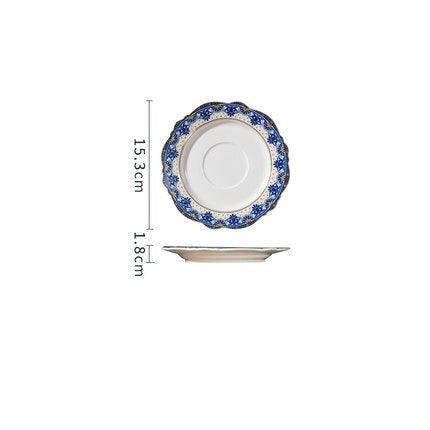 Elegant Italian Blue and White Floral Fine China Dining Set - Très Elite