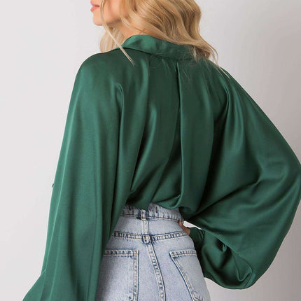 Elegant Italian Long Sleeve Button Up With Flowing Sleeves - Très Elite