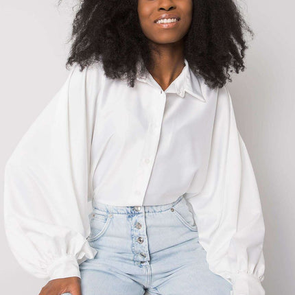 Elegant Italian Long Sleeve Button Up With Flowing Sleeves