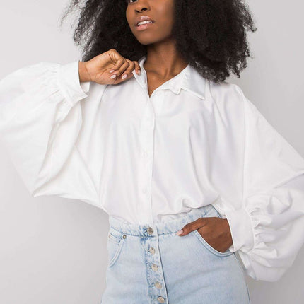 Elegant Italian Long Sleeve Button Up With Flowing Sleeves - Très Elite