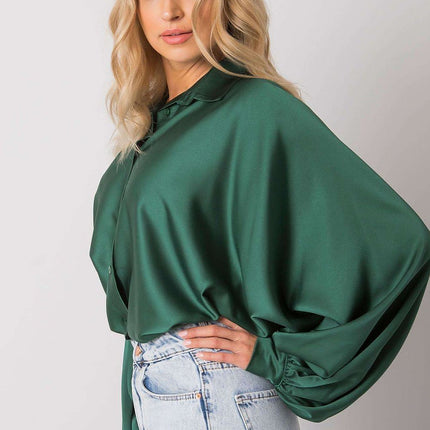 Elegant Italian Long Sleeve Button Up With Flowing Sleeves - Très Elite