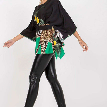 Elegant Italian Style Printed Blouse With Stylish Belt - Très Elite