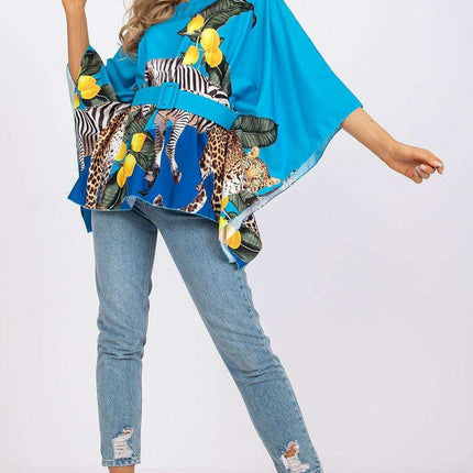 Elegant Italian Style Printed Blouse With Stylish Belt - Très Elite