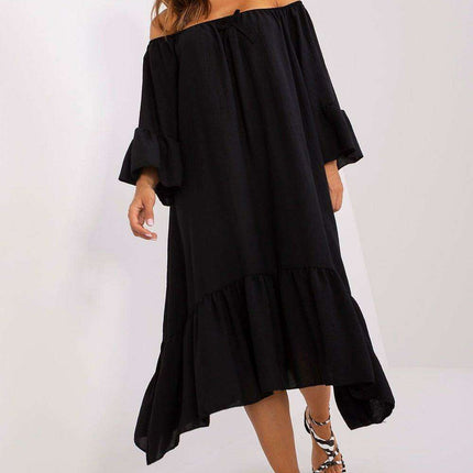 Elegant Italian Summer Frill Dress For Women Lightweight