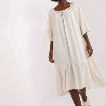 Elegant Italian Summer Frill Dress For Women Lightweight