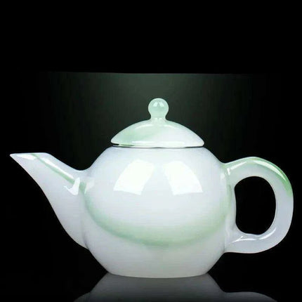 Elegant Jade Green Porcelain Tea Set - Deluxe Brewing Experience - Très Elite