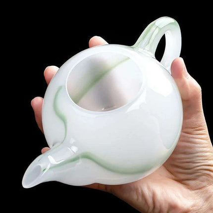 Elegant Jade Green Porcelain Tea Set - Deluxe Brewing Experience - Très Elite