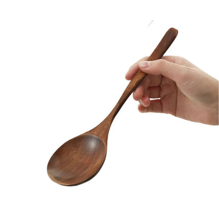 Elegant Japanese Artisan Wooden Soup Spoon with Extended Handle for Fine Dining - Très Elite