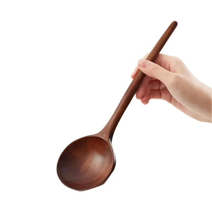 Elegant Japanese Artisan Wooden Soup Spoon with Extended Handle for Fine Dining - Très Elite