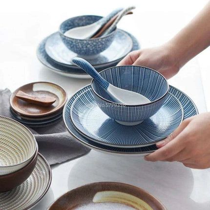 Elegant Japanese Ceramic Ramen and Soup Bowl Set - Très Elite