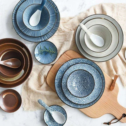 Elegant Japanese Ceramic Ramen and Soup Bowl Set - Très Elite