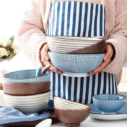 Elegant Japanese Ceramic Ramen and Soup Bowl Set - Très Elite